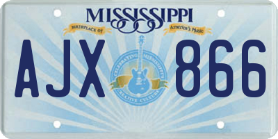 MS license plate AJX866