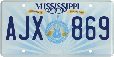 MS license plate AJX869