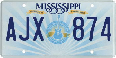 MS license plate AJX874