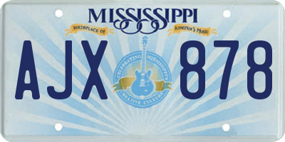 MS license plate AJX878