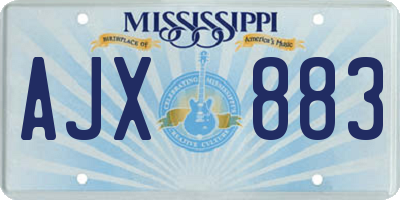 MS license plate AJX883