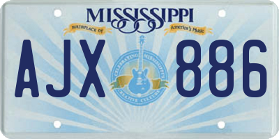 MS license plate AJX886
