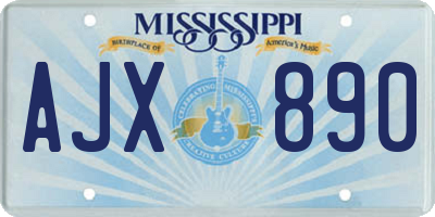 MS license plate AJX890