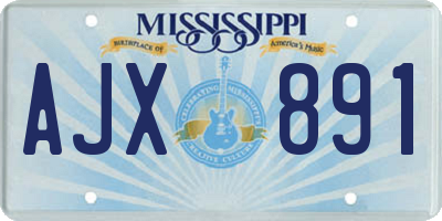 MS license plate AJX891