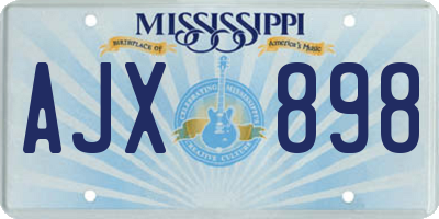 MS license plate AJX898