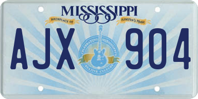 MS license plate AJX904