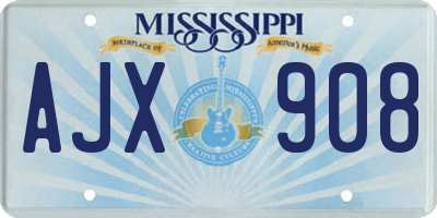 MS license plate AJX908