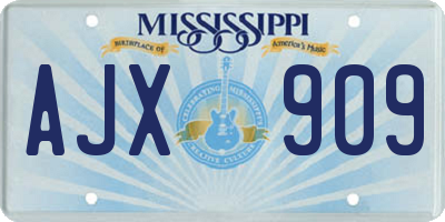 MS license plate AJX909