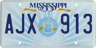 MS license plate AJX913
