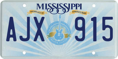 MS license plate AJX915