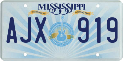 MS license plate AJX919
