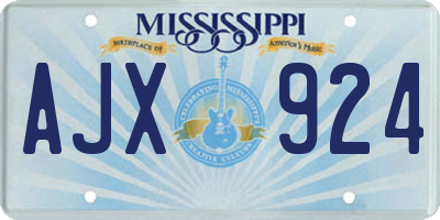 MS license plate AJX924