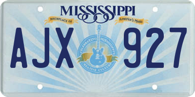 MS license plate AJX927