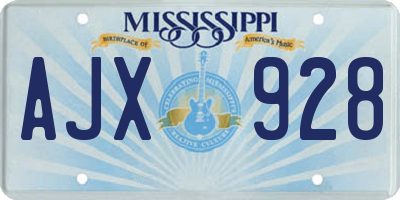 MS license plate AJX928