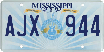MS license plate AJX944