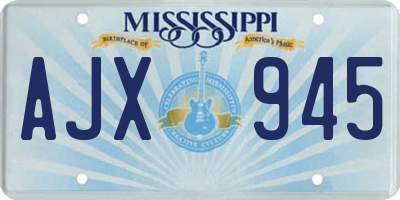 MS license plate AJX945