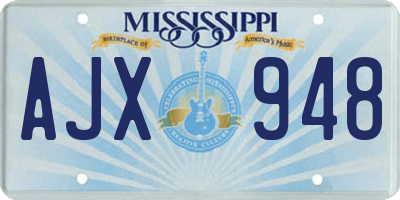 MS license plate AJX948
