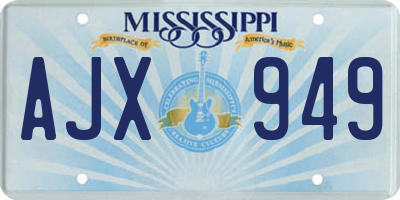 MS license plate AJX949