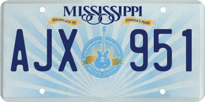 MS license plate AJX951