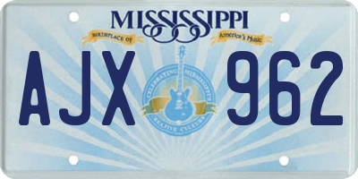 MS license plate AJX962
