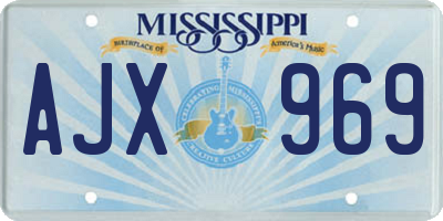 MS license plate AJX969