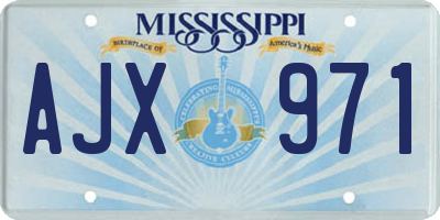 MS license plate AJX971