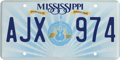 MS license plate AJX974