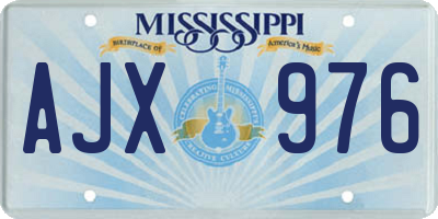 MS license plate AJX976