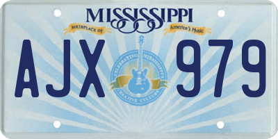 MS license plate AJX979