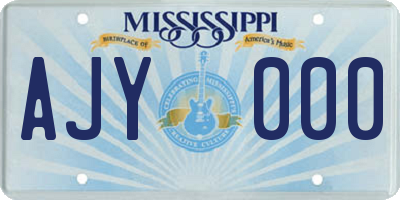 MS license plate AJY000