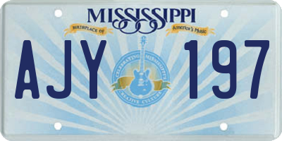MS license plate AJY197