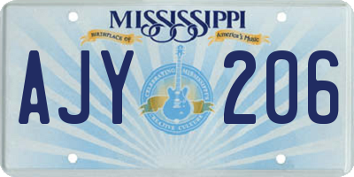 MS license plate AJY206
