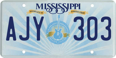 MS license plate AJY303