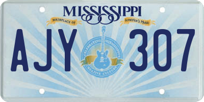 MS license plate AJY307