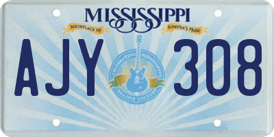 MS license plate AJY308