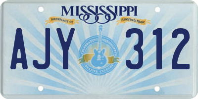 MS license plate AJY312