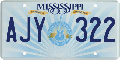 MS license plate AJY322