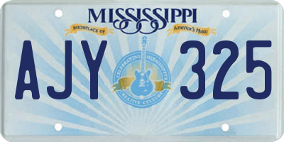 MS license plate AJY325