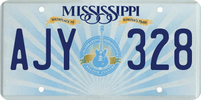 MS license plate AJY328
