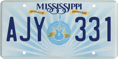 MS license plate AJY331