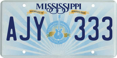 MS license plate AJY333