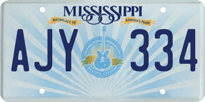 MS license plate AJY334