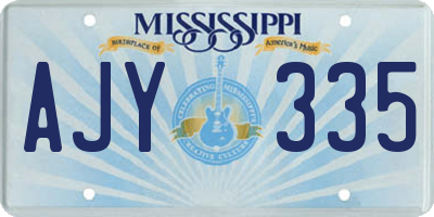 MS license plate AJY335