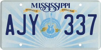MS license plate AJY337