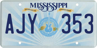 MS license plate AJY353