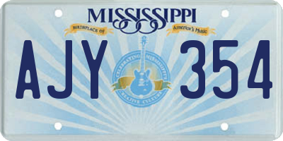 MS license plate AJY354