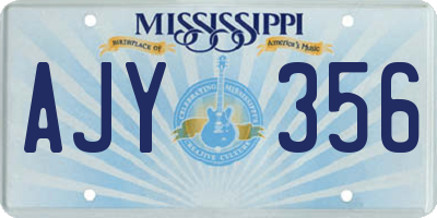 MS license plate AJY356