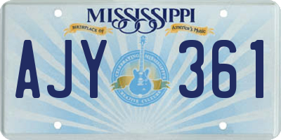 MS license plate AJY361