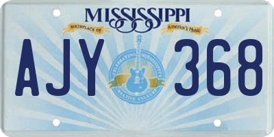 MS license plate AJY368