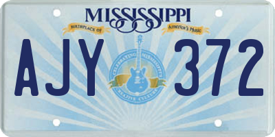 MS license plate AJY372